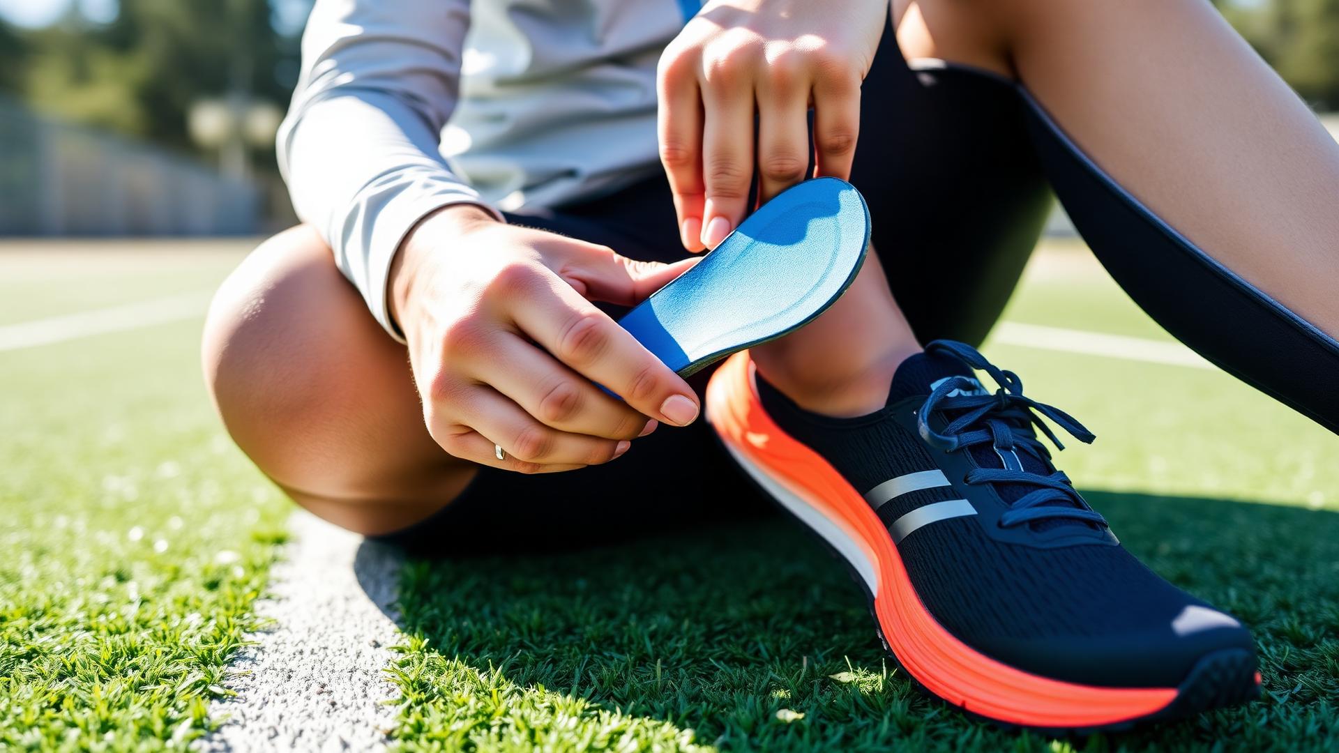 Atleta colocando una plantilla Custom Feet en su tenis